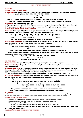 Lý thuyết và bài tập Hóa học 12 - Peptit và protein - Năm học 2019-2020